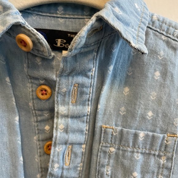 Ben Sherman Chambray Button Down Onesie - Picture 4 of 4